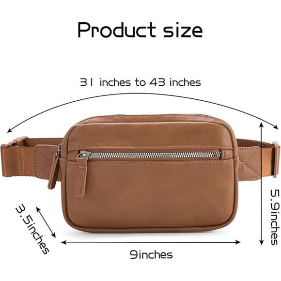 Belt Bag Women Pu Leather Cross Body Fanny Pack Fashion Packs Adjustable Strap - Picture 2 of 6